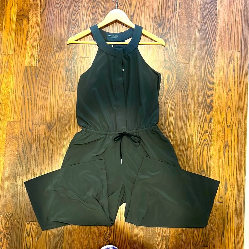 Athleta Grayish-green Sleeveless Jumpsuit